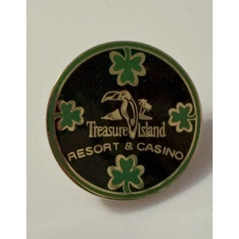 Treasure Island Resort & Casino Three Leaf Clover Toucan Lapel Pin